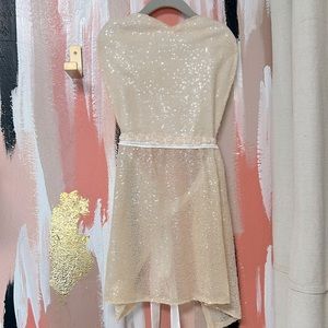 Sequin sweetheart apron blush